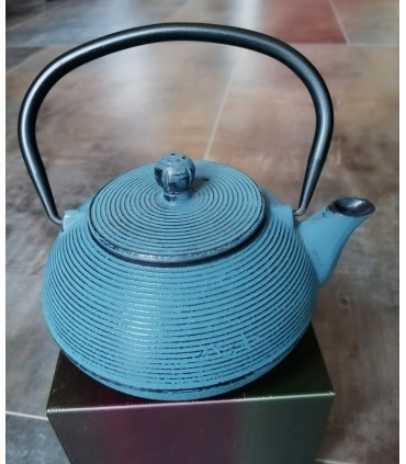 Théière en fonte bleue